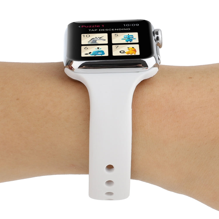 Lisslune | For Apple Watch Series 8&7 41mm / SE 2&6&SE&5&4 40mm / 3&2&1 38mm Thin Silicone Double Frame Watch Strap (Porcelain)