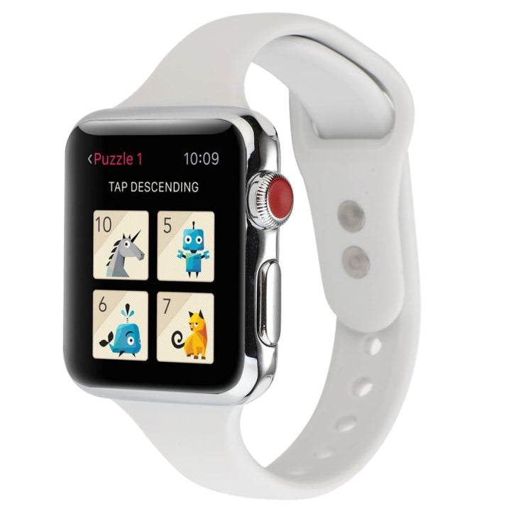 Lisslune | For Apple Watch Series 8&7 41mm / SE 2&6&SE&5&4 40mm / 3&2&1 38mm Thin Silicone Double Frame Watch Strap (Porcelain)