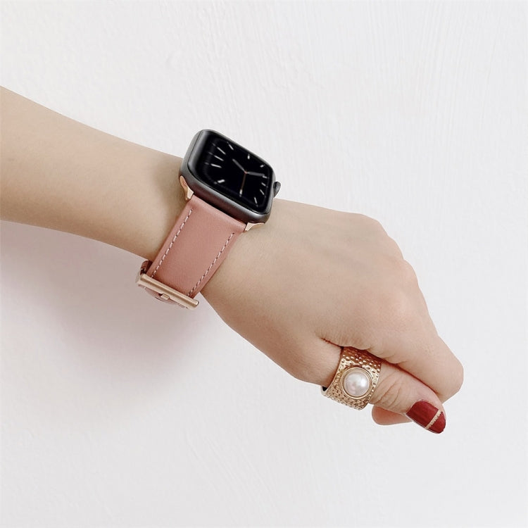 Lisslune | For Apple Watch 5 & 4 44mm / 3 & 2 & 1 42mm V Tail Style Stitching Leather Watch Strap (Coffee)