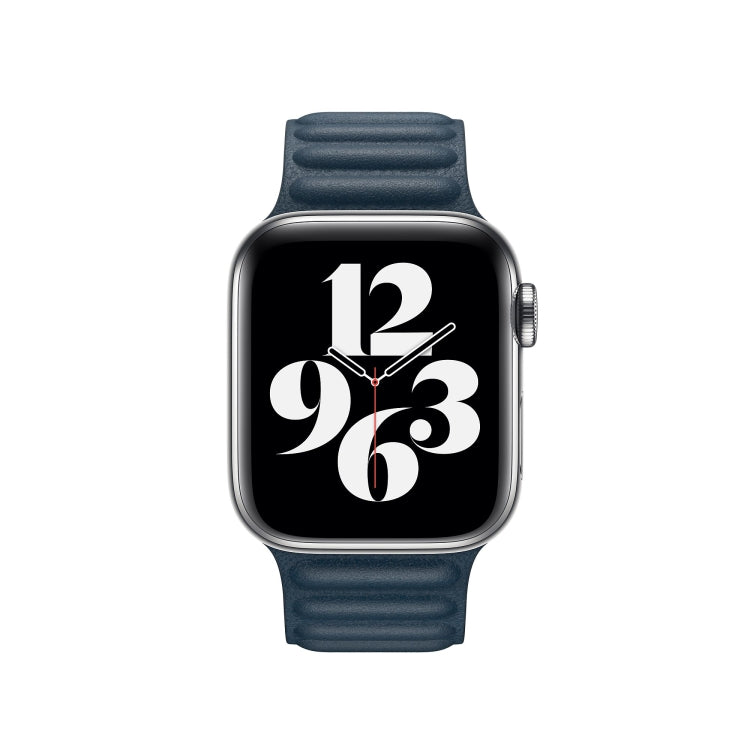 Lisslune | For Apple Watch Ultra 49mm & Watch Ultra 2 49mm / Series 9 & 8 & 7 45mm / SE 3 & SE 2 & 6 & SE & 5 & 4 44mm / 3 & 2 & 1 42mm Leather Watch Strap (Blue)