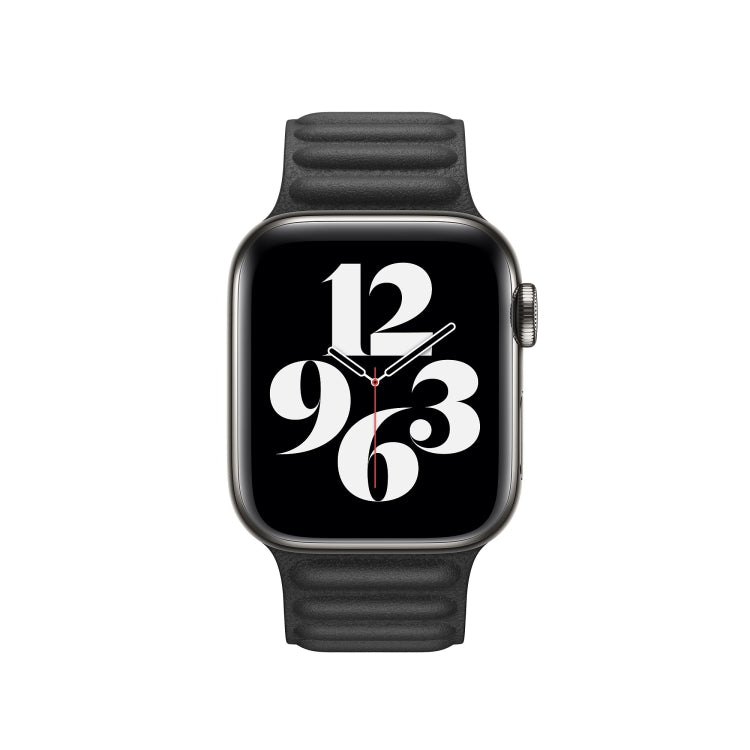 Lisslune | For Apple Watch Series 9&8&7 41mm / SE 3&SE 2&6&SE&5&4 40mm / 3&2&1 38mm Leather Watch Band (Black)