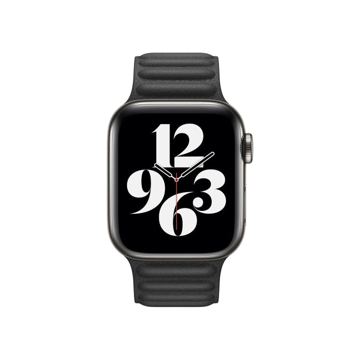 Lisslune | For Apple Watch Series 9&8&7 41mm / SE 3&SE 2&6&SE&5&4 40mm / 3&2&1 38mm Leather Watch Band (Black)