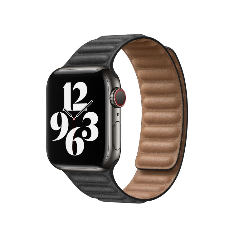 Lisslune | For Apple Watch Series 9&8&7 41mm / SE 3&SE 2&6&SE&5&4 40mm / 3&2&1 38mm Leather Watch Band (Black)