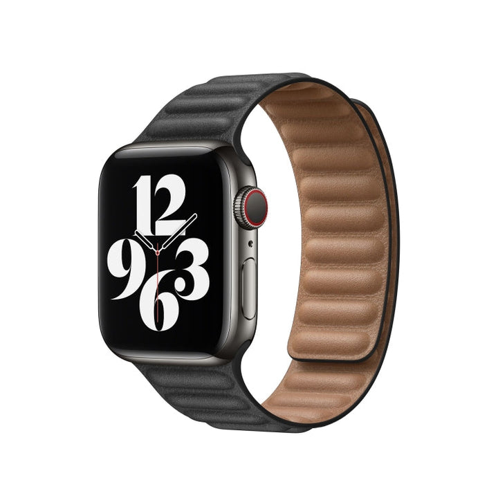 Lisslune | For Apple Watch Series 9&8&7 41mm / SE 3&SE 2&6&SE&5&4 40mm / 3&2&1 38mm Leather Watch Band (Black)