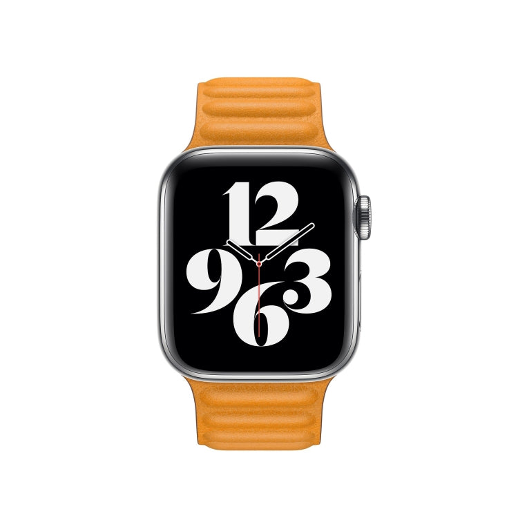 Lisslune | For Apple Watch Series 9&8&7 41mm / SE 3&SE 2&6&SE&5&4 40mm / 3&2&1 38mm Leather Watch Band (Yellow)
