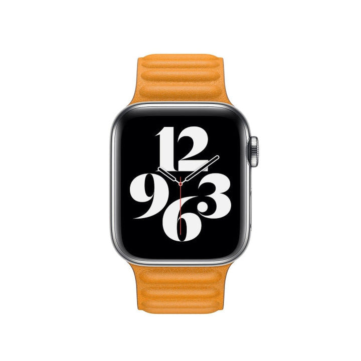 Lisslune | For Apple Watch Series 9&8&7 41mm / SE 3&SE 2&6&SE&5&4 40mm / 3&2&1 38mm Leather Watch Band (Yellow)