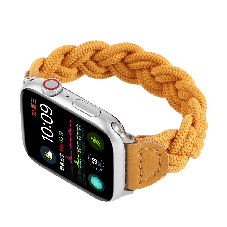 Lisslune | Elastic Woven Bracelet for Apple Watch Series 9&8&7 41mm / SE 3&SE 2&6&SE&5&4 40mm / 3&2&1 38mm, Length:130mm(Yellow)
