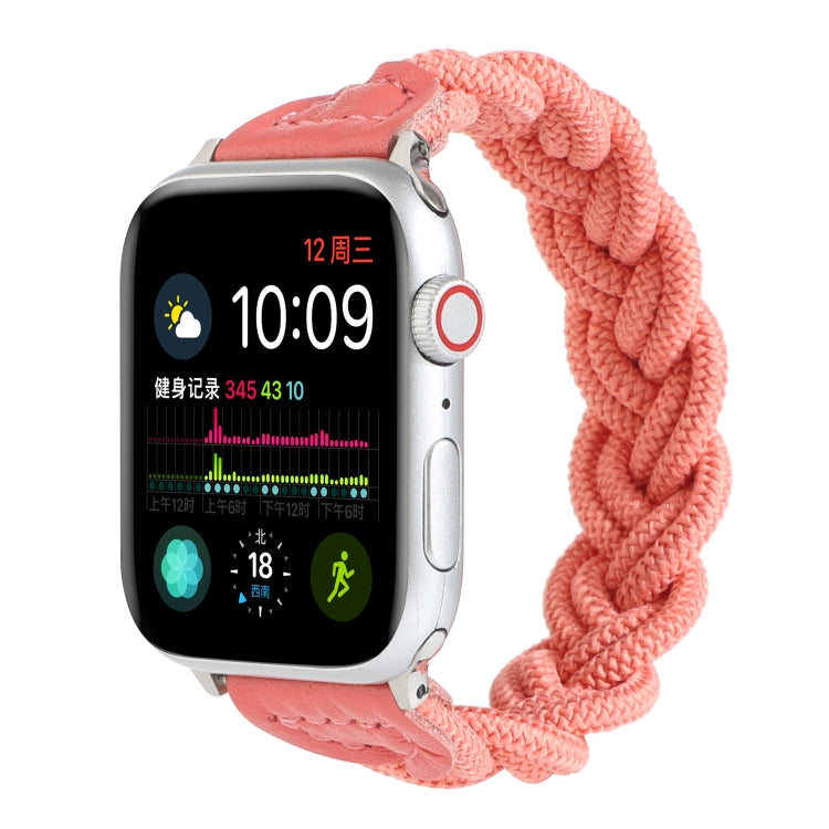 Lisslune | Elastic woven watch band for the Apple Watch Series 7 41mm / 6 & SE & 5 & 4 40mm / 3 & 2 & 1 38mm, Length:150mm (Watermelon Red)