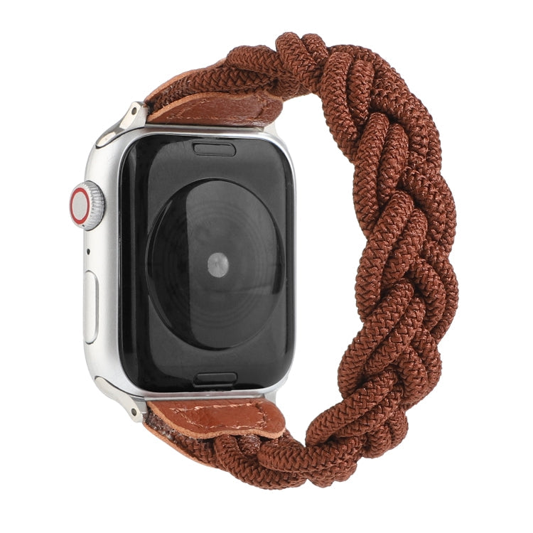 Lisslune | Elastic Woven Watch Band for Apple Watch Series 7 41mm / 6 & SE & 5 & 4 40mm / 3 & 2 & 1 38mm, Length:150mm (Coffee)