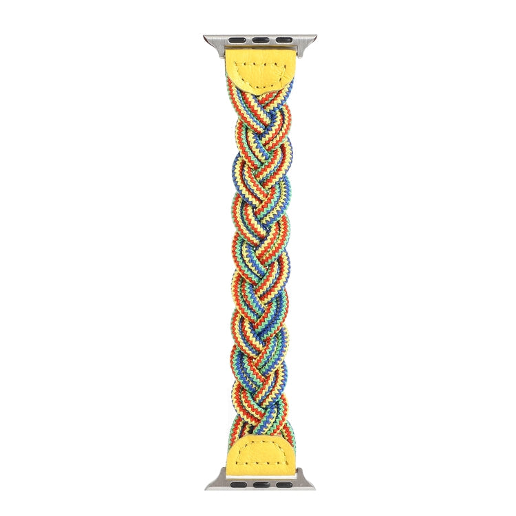 Lisslune | Elastic Woven Bracelet for Apple Watch Series 7 41mm / 6 & SE & 5 & 4 40mm / 3 & 2 & 1 38mm, Length:150mm (Yellow Green Orange)