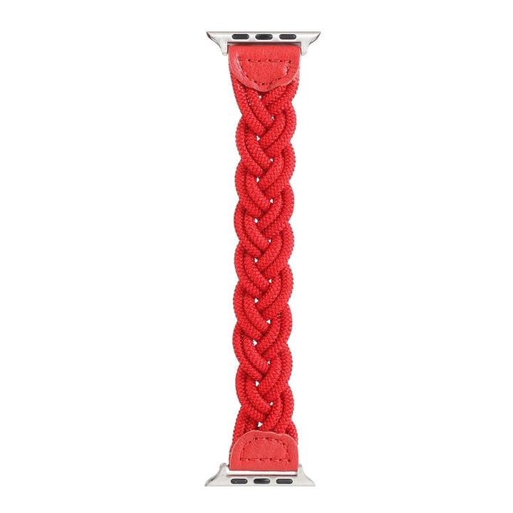 Lisslune | Elastic Woven Bracelet for Apple Watch Series 7 41mm / 6 & SE & 5 & 4 40mm / 3 & 2 & 1 38mm, Length: 150mm (Red)