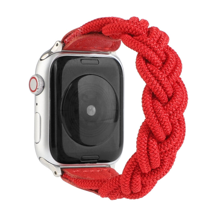 Lisslune | Elastic Woven Bracelet for Apple Watch Series 7 41mm / 6 & SE & 5 & 4 40mm / 3 & 2 & 1 38mm, Length: 150mm (Red)