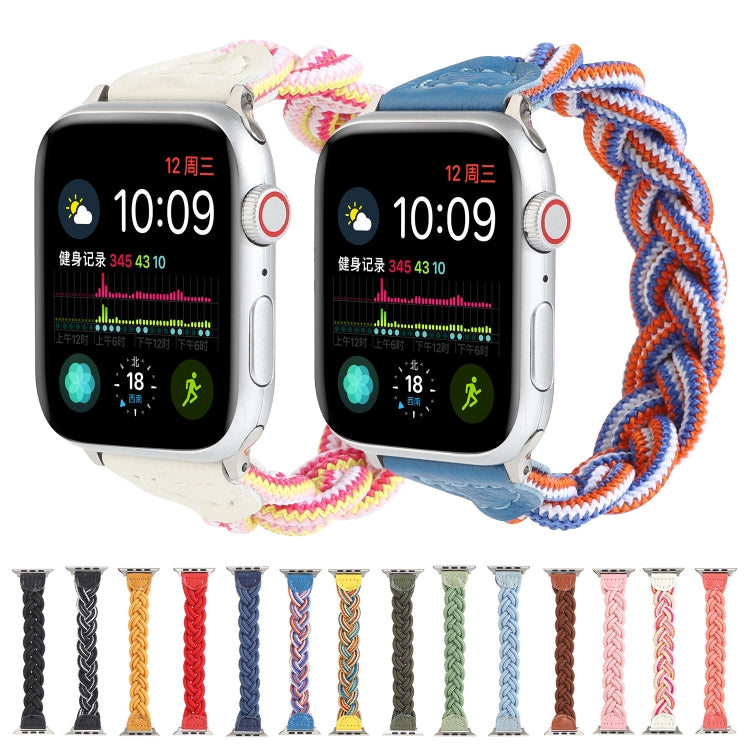 Lisslune | Elastic Woven Watch Band for Apple Watch Series 7 41 mm / 6 & SE & 5 & 4 40 mm / 3 & 2 & 1 38 mm, Length: 150 mm (Black)