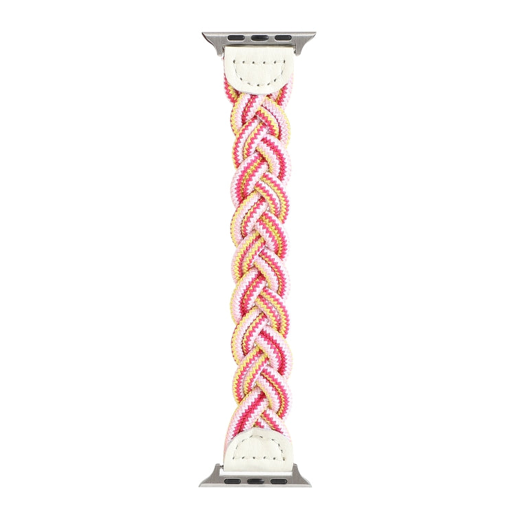 Lisslune | Elastic Woven Watch Band for Apple Watch Series 9&8&7 41mm / SE 3&SE 2&6&SE&5&4 40mm / 3&2&1 38mm, Length:160mm (Rose Pink)