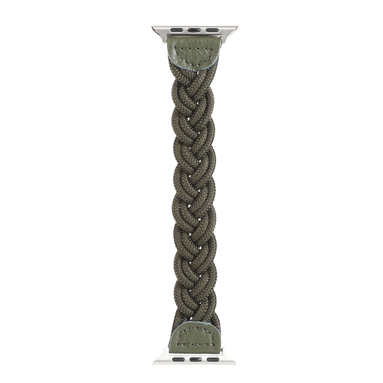 Lisslune | Elastic Woven Watch Strap for Apple Watch Series 7 41mm / 6 & SE & 5 & 4 40mm / 3 & 2 & 1 38mm, Length: 160mm (Dark Green)