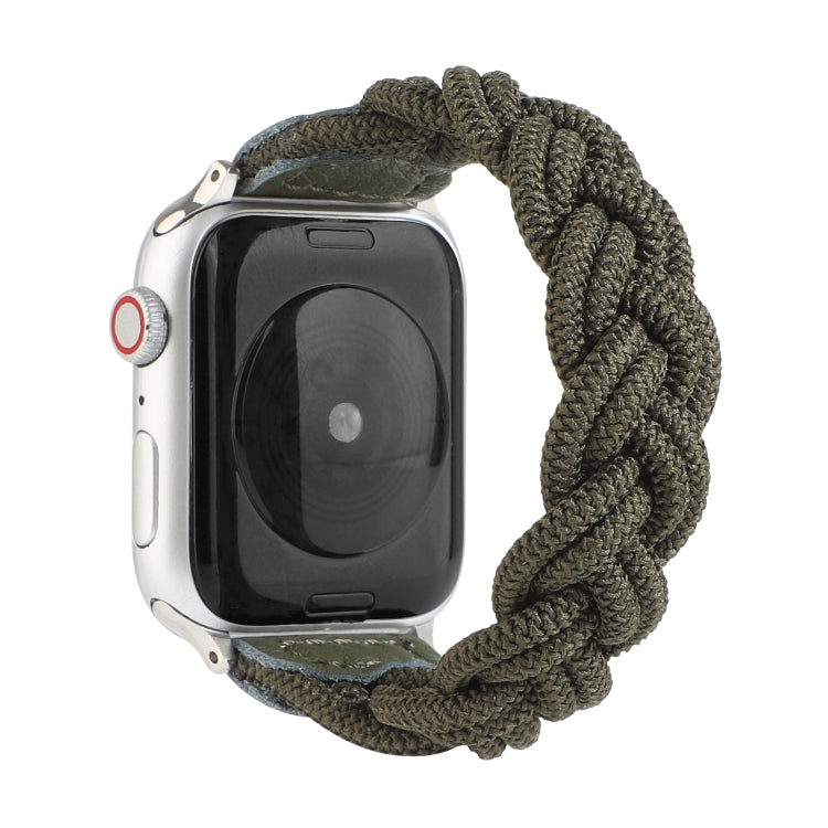 Lisslune | Elastic Woven Watch Strap for Apple Watch Series 7 41mm / 6 & SE & 5 & 4 40mm / 3 & 2 & 1 38mm, Length: 160mm (Dark Green)