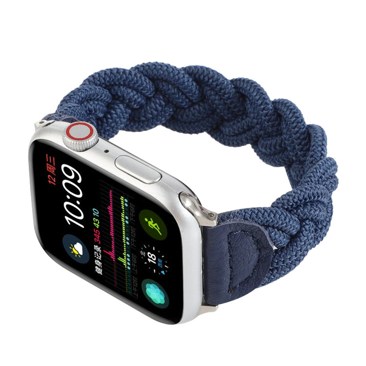Lisslune | Elastic Woven Bracelet for Apple Watch Series 9&8&7 41mm / SE 3&SE 2&6&SE&5&4 40mm / 3&2&1 38mm, Length: 160mm (Blue)
