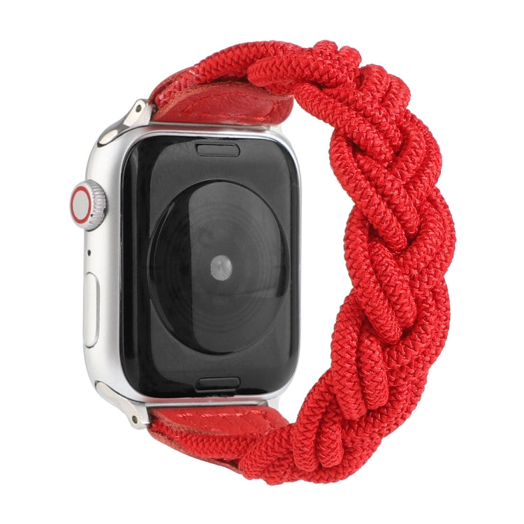 Lisslune | Elastic Woven Bracelet for Apple Watch Series 7 41mm / 6 & SE & 5 & 4 40mm / 3 & 2 & 1 38mm, Length: 160mm (Red)