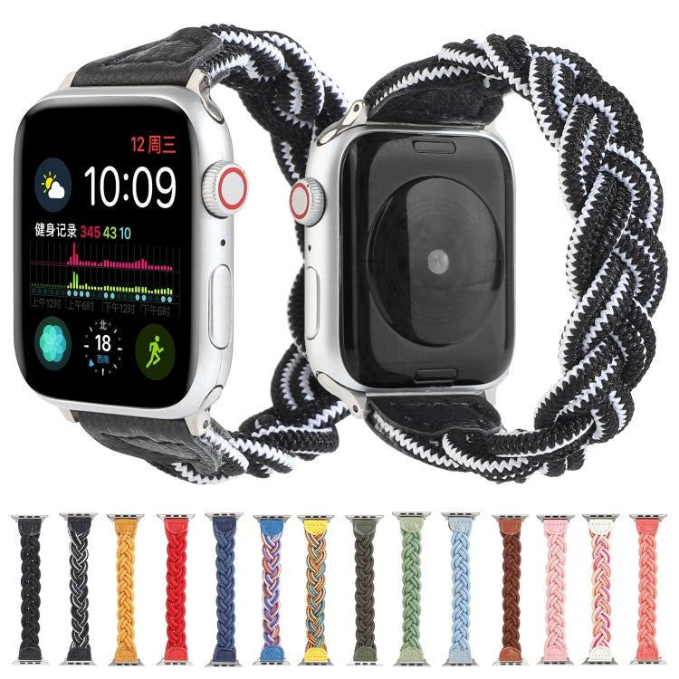 Lisslune | Elastic Woven Watch Band for Apple Watch Series 9&8&7 41mm / SE 3&SE 2&6&SE&5&4 40mm / 3&2&1 38mm, Length:160mm (Rose Pink)