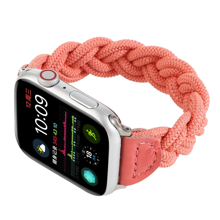 Lisslune | Elastic Woven Band for Apple Watch Ultra 49mm & Watch Ultra 2 49mm / Series 9 & 8 & 7 45mm / SE 3 & SE 2 & 6 & SE & 5 & 4 44mm / 3 & 2 & 1 42mm, Length:120mm (Watermelon Red)