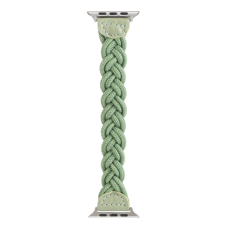 Lisslune | Elastic Woven Strap for Apple Watch Ultra 49mm & Watch Ultra 2 49mm / Series 9 & 8 & 7 45mm / SE 3 & SE 2 & 6 & SE & 5 & 4 44mm / 3 & 2 & 1 42mm, Length: 120mm (Green)