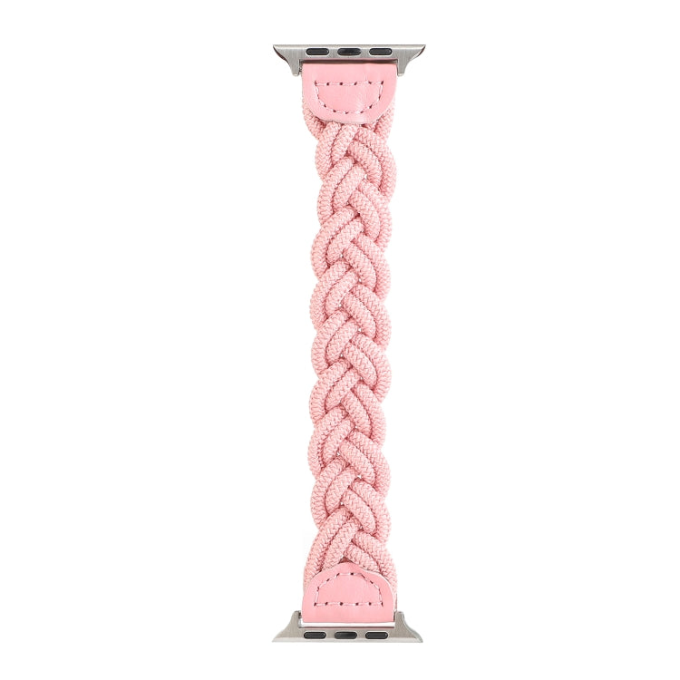 Lisslune | Elastic Woven Watch Band for Apple Watch Series 7 45mm / 6 & SE & 5 & 4 44mm / 3 & 2 & 1 42mm, Length: 150mm (Pink)