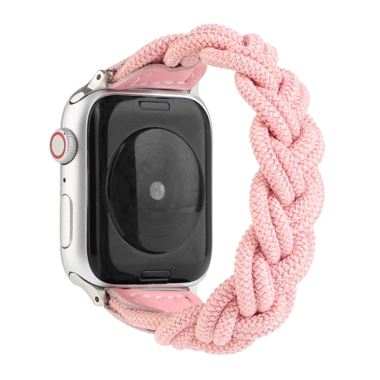Lisslune | Elastic Woven Watch Band for Apple Watch Series 7 45mm / 6 & SE & 5 & 4 44mm / 3 & 2 & 1 42mm, Length: 150mm (Pink)
