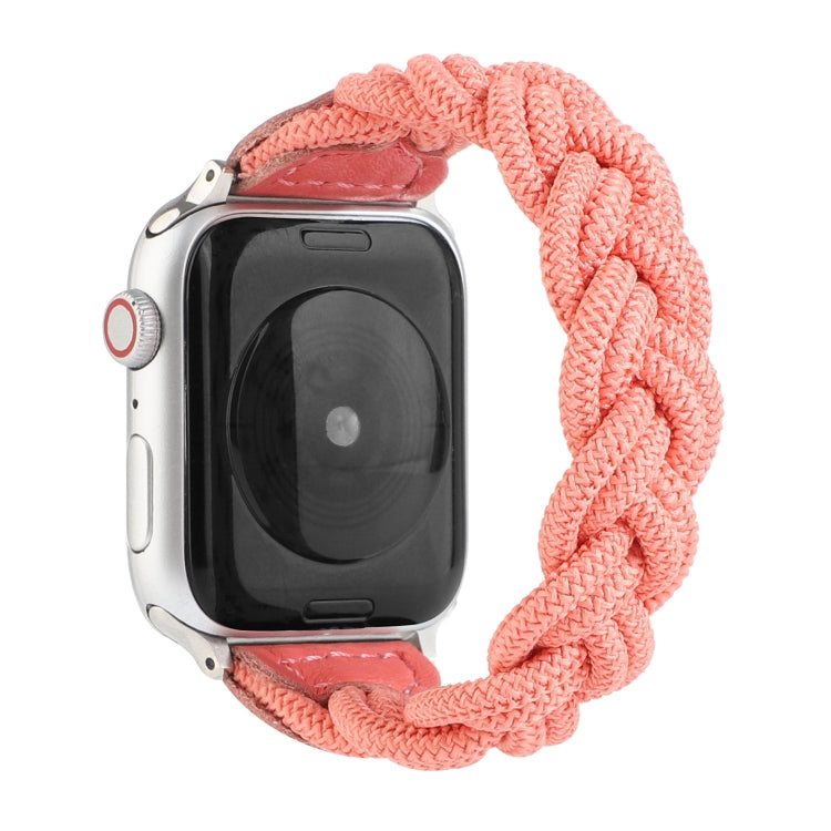 Lisslune | Elastic woven watch band for Apple Watch Ultra 49mm & Watch Ultra 2 49mm / Series 9 & 8 & 7 45mm / SE 3 & SE 2 & 6 & SE & 5 & 4 44mm / 3 & 2 & 1 42mm, Length: 160mm (Watermelon red)