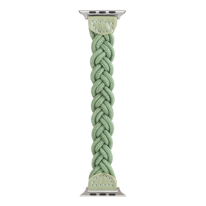Lisslune | Elastic woven watch band for Apple Watch Ultra 49mm & Watch Ultra 2 49mm / Series 9 & 8 & 7 45mm / SE 3 & SE 2 & 6 & SE & 5 & 4 44mm / 3 & 2 & 1 42mm, Length: 160mm (Green)