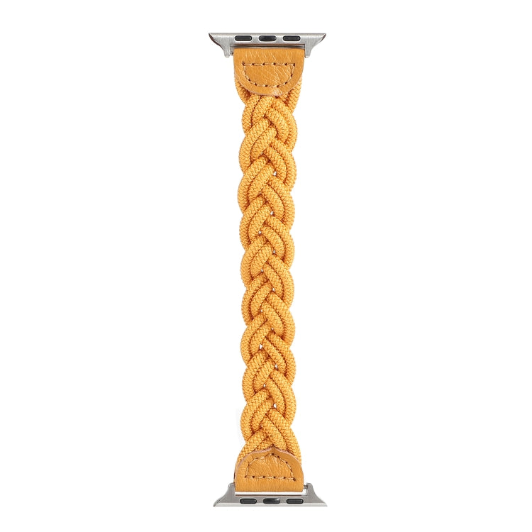 Lisslune | Elastic woven watch strap for Apple Watch Ultra 49mm & Watch Ultra 2 49mm / Series 9 & 8 & 7 45mm / SE 3 & SE 2 & 6 & SE & 5 & 4 44mm / 3 & 2 & 1 42mm, Length: 160mm (Yellow)
