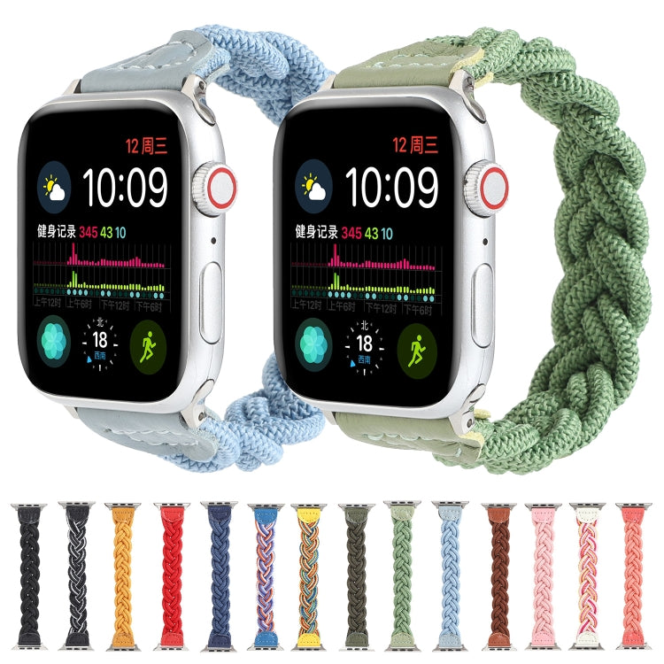 Lisslune | Elastic woven watch band for Apple Watch Ultra 49 mm & Watch Ultra 2 49 mm / Series 9 & 8 & 7 45 mm / SE 3 & SE 2 & 6 & SE & 5 & 4 44 mm / 3 & 2 & 1 42 mm, Length: 160 mm (Black)