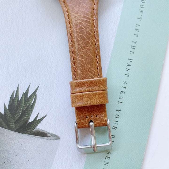 Lisslune | Double-sided leather band for Apple Watch Series 7 41mm / 6 & SE & 5 & 4 40mm / 3 & 2 & 1 38mm (Dark Brown)
