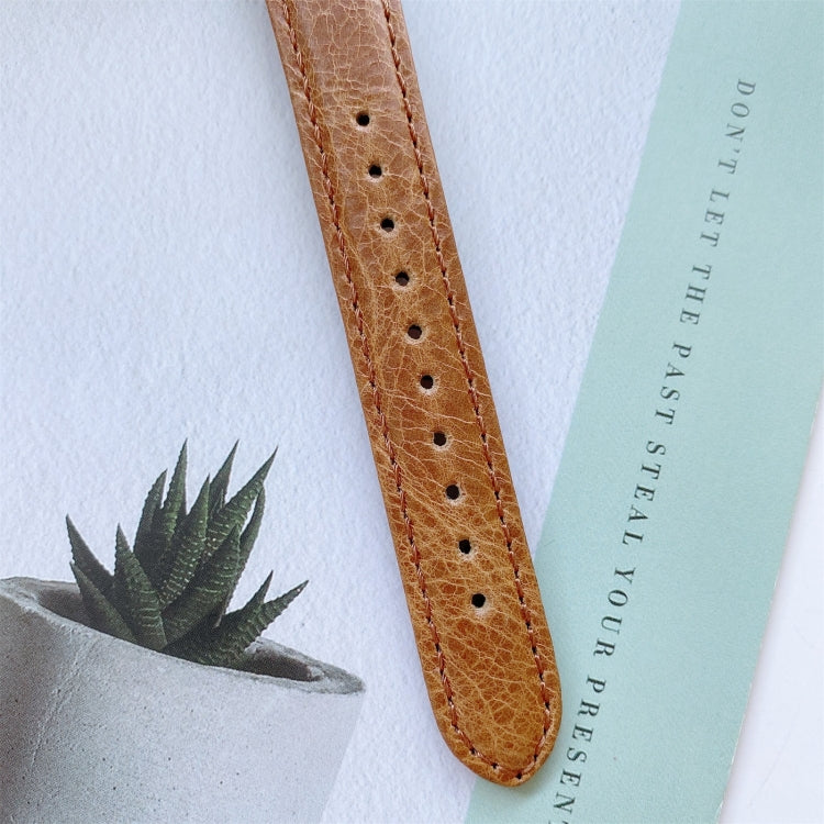 Lisslune | Double-Sided Leather Watch Strap for Apple Watch Ultra 49mm & Watch Ultra 2 49mm / Series 9 & 8 & 7 45mm / SE 3 & SE 2 & 6 & SE & 5 & 4 44mm / 3 & 2 & 1 42mm (Yellow Brown)