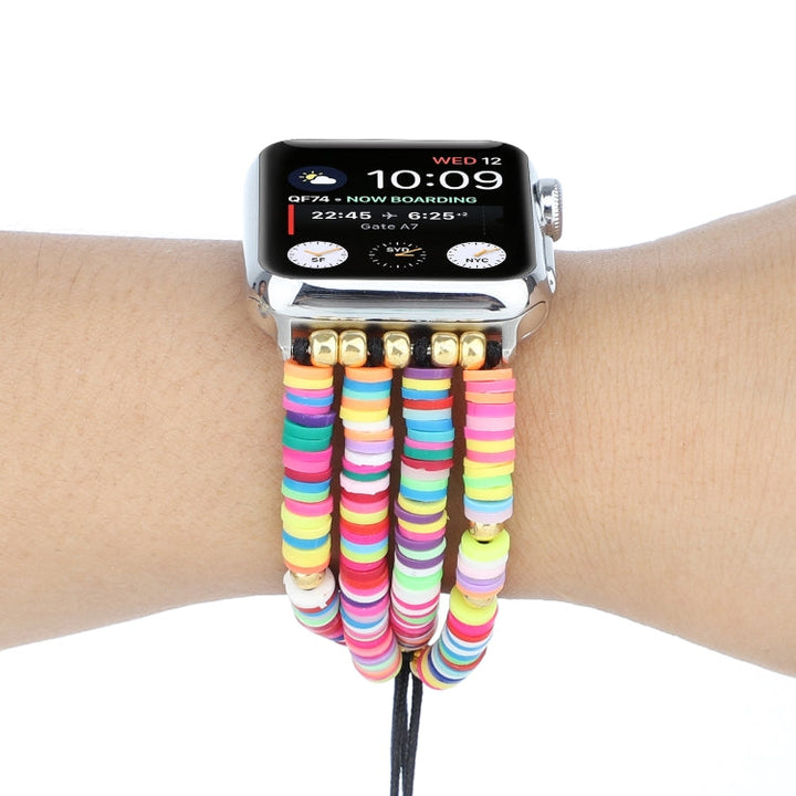 Lisslune | Bohemian Style Soft Ceramic Ball Bracelet For Apple Series 7 41mm / 6 & SE & 5 & 4 40mm / 3 & 2 & 1 38mm(Color)