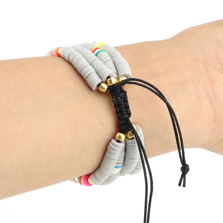 Lisslune | Bohemian Style Soft Ceramic Bead Bracelets for Apple Series 7 41mm / 6 & SE & 5 & 4 40mm / 3 & 2 & 1 38mm (Gray)