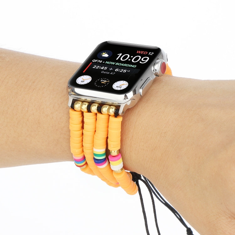 Lisslune | Bohemian-style soft ceramic bead strap for Apple Series 7 41mm / 6 & SE & 5 & 4 40mm / 3 & 2 & 1 38mm (Yellow)