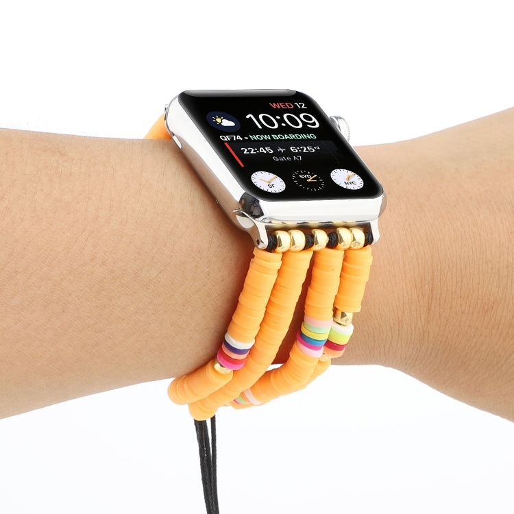 Lisslune | Bohemian-style soft ceramic bead strap for Apple Series 7 41mm / 6 & SE & 5 & 4 40mm / 3 & 2 & 1 38mm (Yellow)