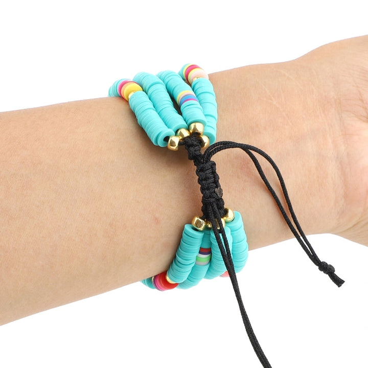 Lisslune | Bohemian style soft ceramic beads bracelet for Apple Series 7 41mm / 6 & SE & 5 & 4 40mm / 3 & 2 & 1 38mm (Blue)