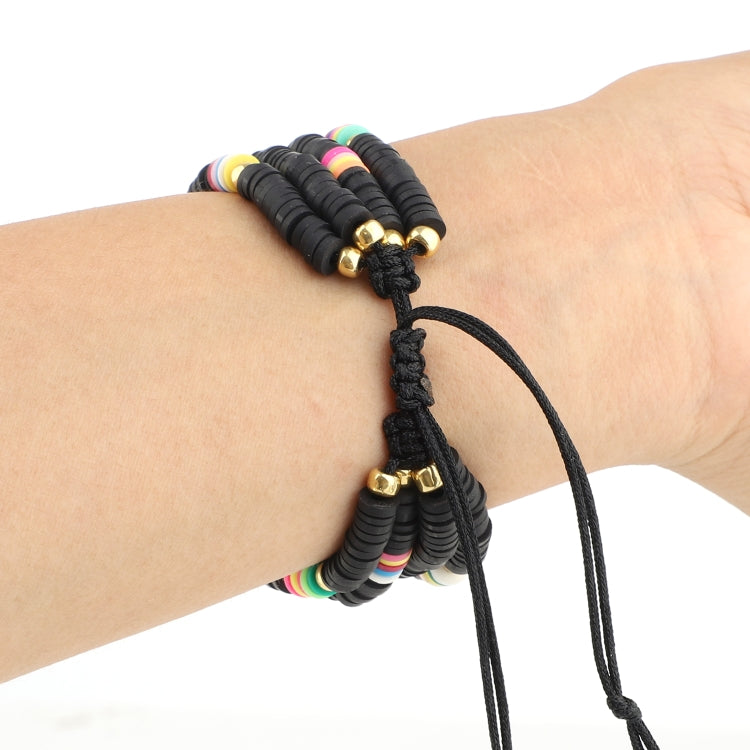 Lisslune | Bohemian Style Soft Ceramic Beads Strap For Apple Series 7 41mm / 6 & SE & 5 & 4 40mm / 3 & 2 & 1 38mm (Black)