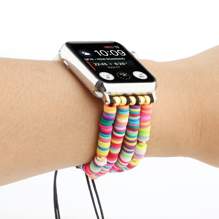 Lisslune | Bohemian Style Soft Ceramic Bead Bracelet for Apple Series 7 45mm / 6 & SE & 5 & 4 44mm / 3 & 2 & 1 42mm (Color)