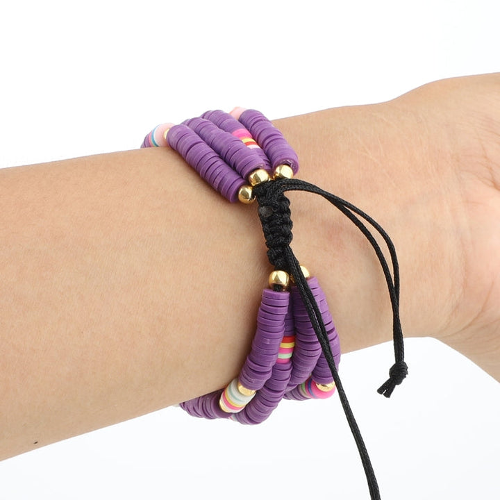 Lisslune | Bohemian Style Soft Ceramic Bead Strap for Apple Series 7 45mm / 6 & SE & 5 & 4 44mm / 3 & 2 & 1 42mm (Purple)