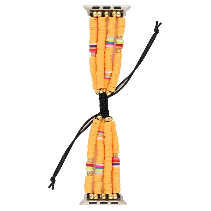 Lisslune | Bohemian Style Soft Ceramic Bead Strap For Apple Series 7 45mm / 6 & SE & 5 & 4 44mm / 3 & 2 & 1 42mm(Yellow)