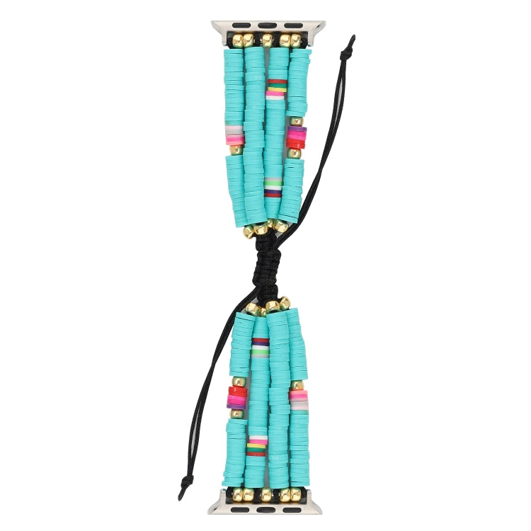 Lisslune | Bohemian Style Soft Ceramic Beads Bracelet For Apple Series 7 45mm / 6 & SE & 5 & 4 44mm / 3 & 2 & 1 42mm (Blue)