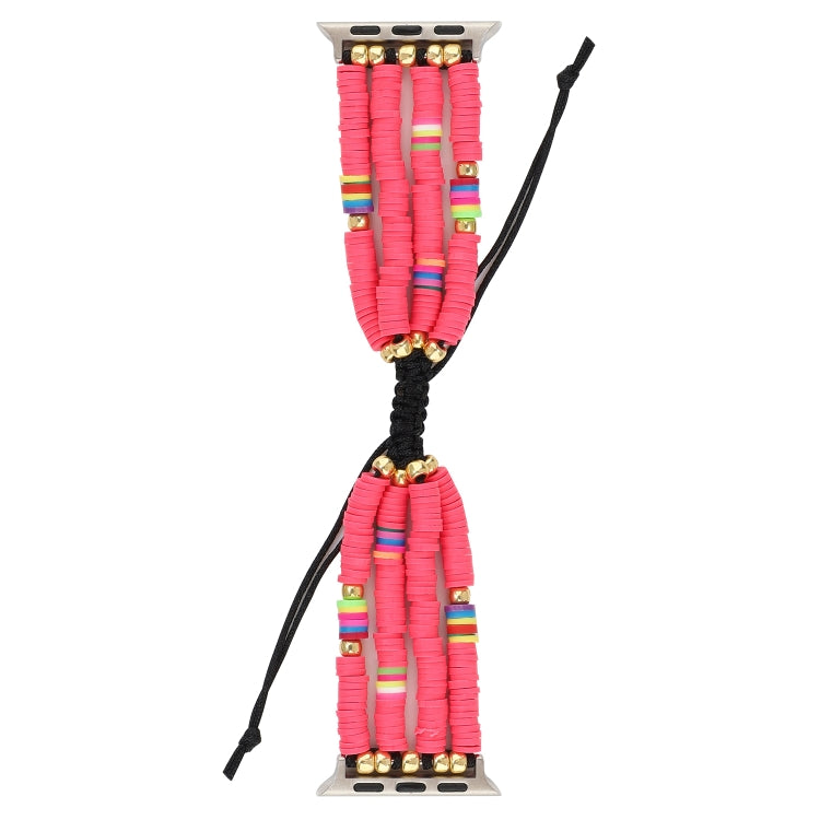Lisslune | Bohemian style soft ceramic beads strap for Apple Series 7 45mm / 6 & SE & 5 & 4 44mm / 3 & 2 & 1 42mm (Rose)