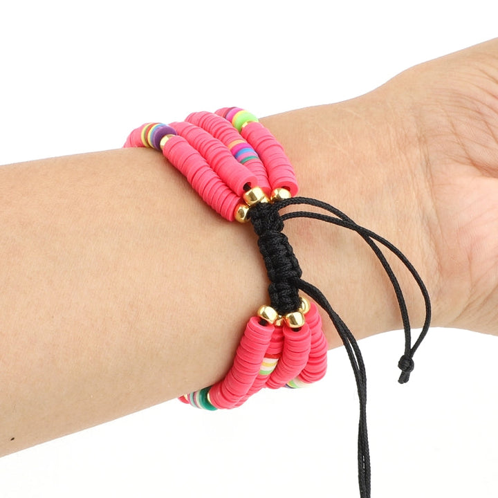 Lisslune | Bohemian style soft ceramic beads strap for Apple Series 7 45mm / 6 & SE & 5 & 4 44mm / 3 & 2 & 1 42mm (Rose)