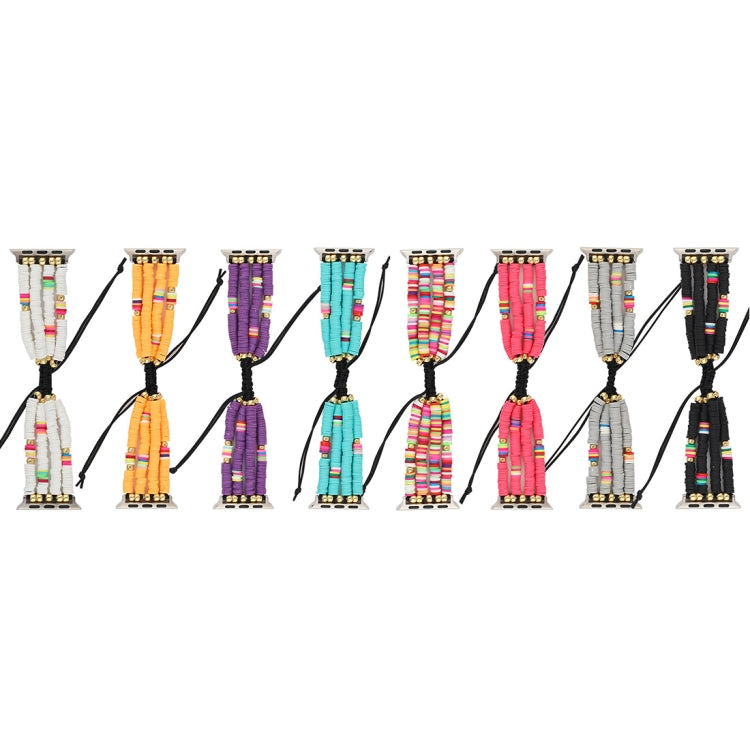 Lisslune | Bohemian style soft ceramic beads strap for Apple Series 7 45mm / 6 & SE & 5 & 4 44mm / 3 & 2 & 1 42mm (Rose)