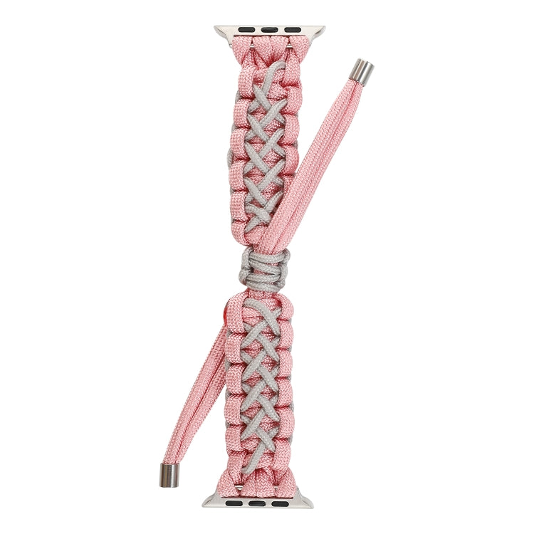 Lisslune | Braided Umbrella Cord for Apple Series 7 41mm / 6 & SE & 5 & 4 40mm / 3 & 2 & 1 38mm (Pink)