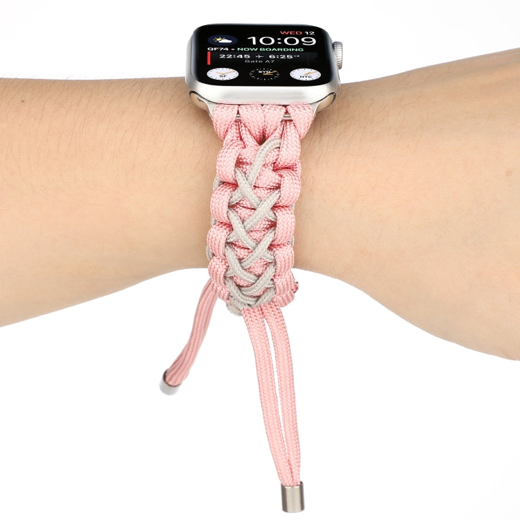 Lisslune | Braided Umbrella Cord for Apple Series 7 41mm / 6 & SE & 5 & 4 40mm / 3 & 2 & 1 38mm (Pink)