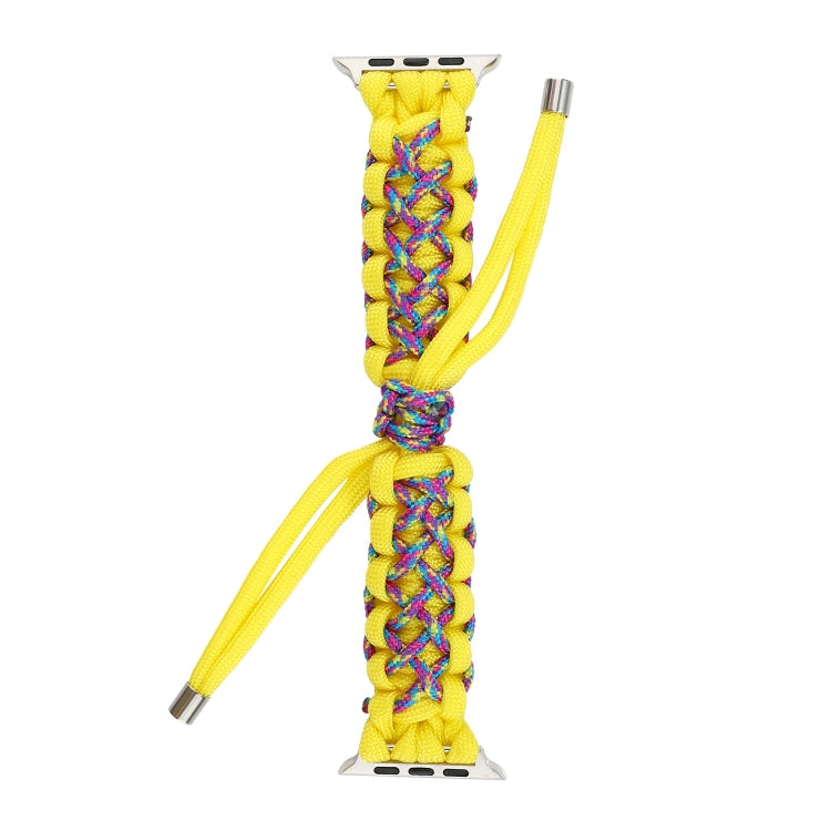 Lisslune | Braided Umbrella Cord Strap for Apple Series 7 41mm / 6 & SE & 5 & 4 40mm / 3 & 2 & 1 38mm (Yellow)