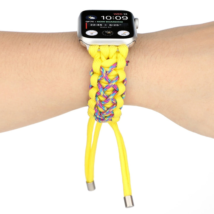 Lisslune | Braided Umbrella Cord Strap for Apple Series 7 41mm / 6 & SE & 5 & 4 40mm / 3 & 2 & 1 38mm (Yellow)